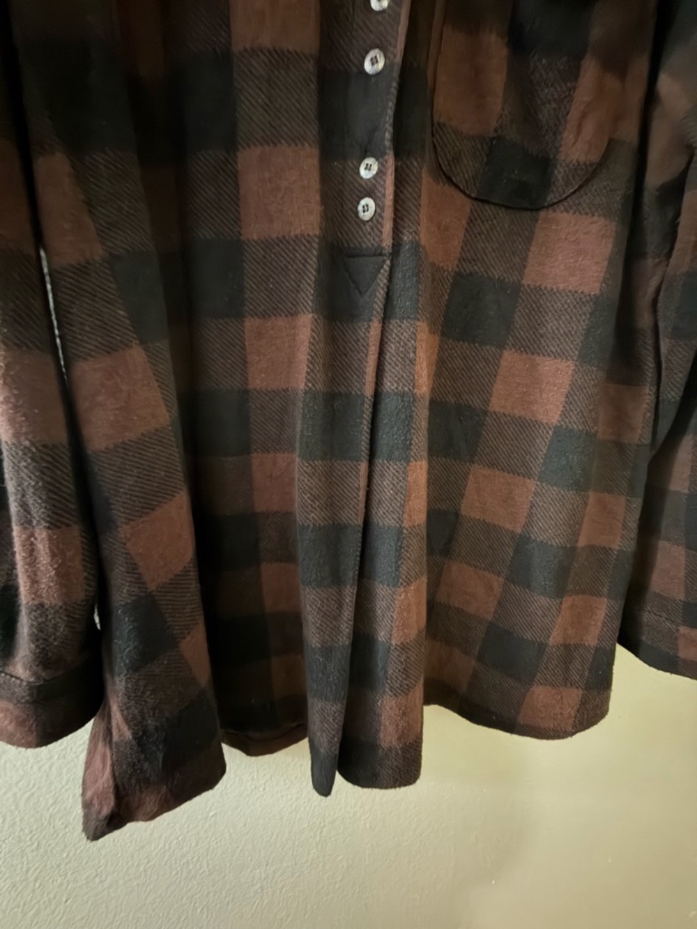 Soft Surroundings Brown Buffalo Plaid Cozy Knit Tunic Top Petite XL - Picture 8 of 11